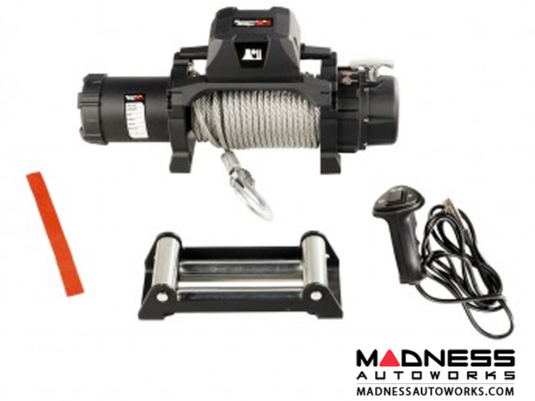 Jeep Gladiator Trekker Winch w/ Synthetic Rope & Waterproof/Wired Remote - 10,000 LBS